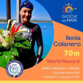 Fantastica Ilenia Colanero: centrato il record mondiale in apnea a Punta Penna